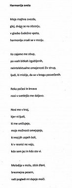 EVŠ3.1 Ana Medvešček, 9.r., Harmonija sveta